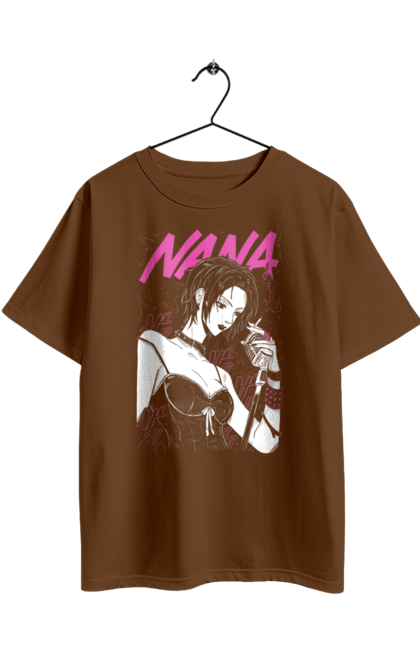Oversized t-shirt with prints Nana. Anime, black stones, blast, manga, music, musical group, nana, nana osaki, singer. 2070702