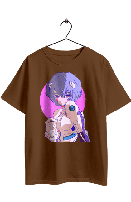 Футболка оверсайз з принтом "Євангеліон Рей". Аніме, аянамі, єва, єва 00, євангеліон, манга, меха, рей, синдзі. 2070702