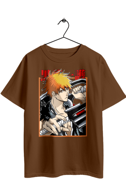 Футболка оверсайз з принтом "Бліч Куросакі Ічіґо". Anime, bleach, ichigo kurosaki, manga, аніме, бліч, ічіго, куросакі ічіґо, манга. 2070702