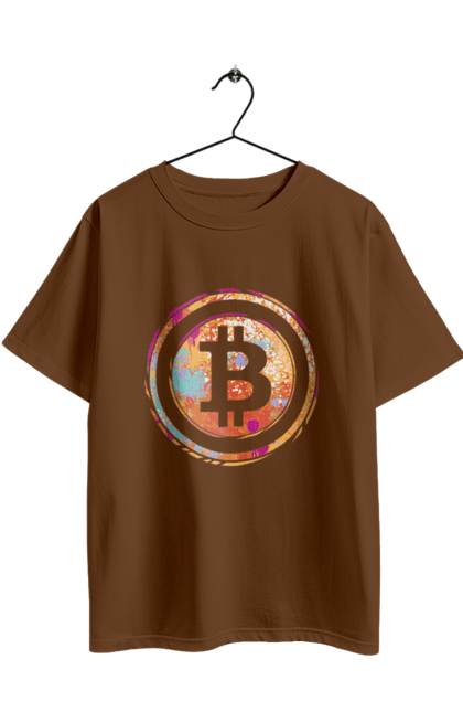 Футболка оверсайз з принтом "Біткоїн". Биткоин, бінарний, біткоїн, біткойн, валюта, гроші, крипто, програміст, хакер. 2070702