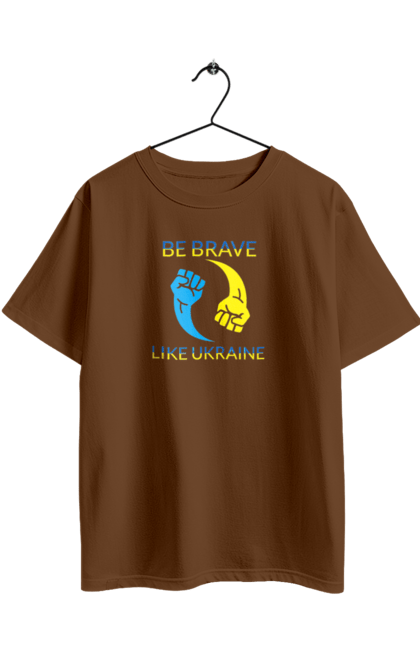 Футболка оверсайз з принтом "Будь сильним як Україна". Будь сильним, війна, всу, збройні сили україни, зсу, прапор україни, стяг, українська символіка, флаг, як україна. 2070702