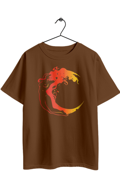 Oversized t-shirt with prints Moon girl. Cosmic, girl, moon, space, stars. 2070702