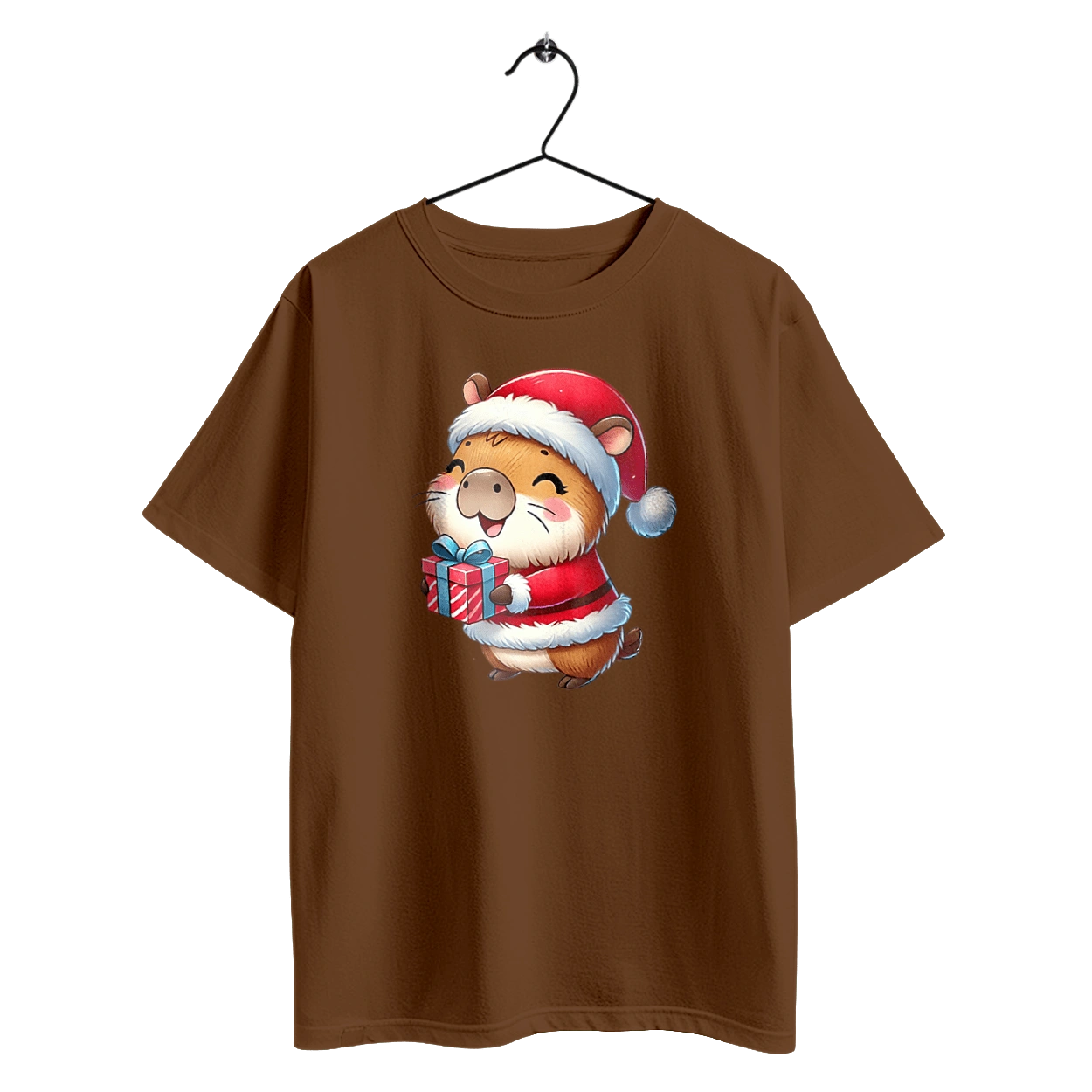 Christmas Capybara with a Gift