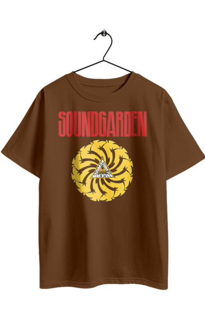Футболка оверсайз с принтом Soundgarden. Sound garden, soundgarden, альтернативный рок, гранж, группа, метал, музыка, рок, хард-рок. 2070702