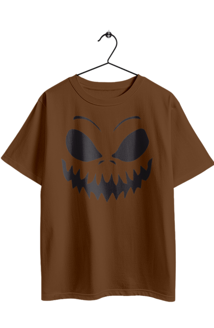 Футболка оверсайз з принтом "Гарбузове обличчя на Хелловін". 31 жовтня, halloween, гарбуз, гелловін, жовтень, капощі, ласощі, лякати, свято, хелловін. 2070702