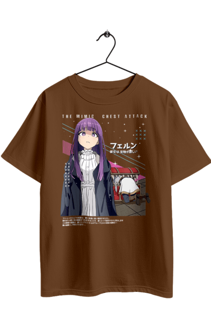 Футболка оверсайз з принтом "Фрірен, провожаюча в останній путь". Anime, fern, manga, аніме, героїня, ельф, маг, манга, ферн, фрірен. 2070702