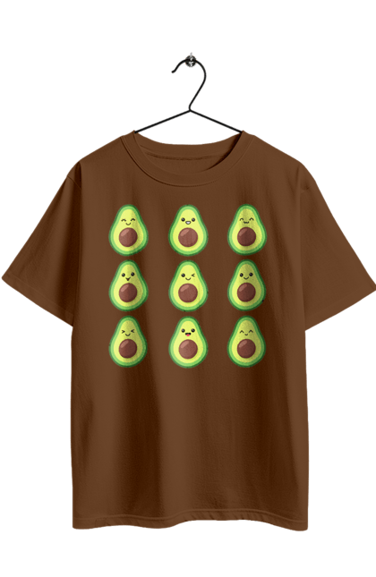 Oversized t-shirt with prints Avocado Mood. Avocado, emotion, food. 2070702