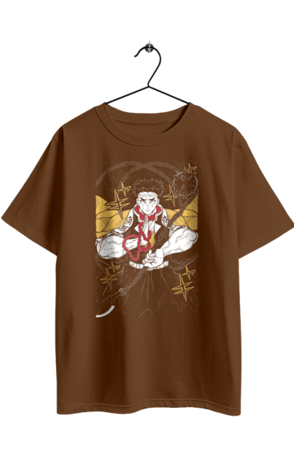 Футболка оверсайз с принтом Клинок Рассекающий Демонов Гёмей. Anime, demon slayer, gyomei, gyomei himejima, kimetsu no yaiba, аниме, гёмей, гёмей химеджима, истребитель демонов, манга. 2070702