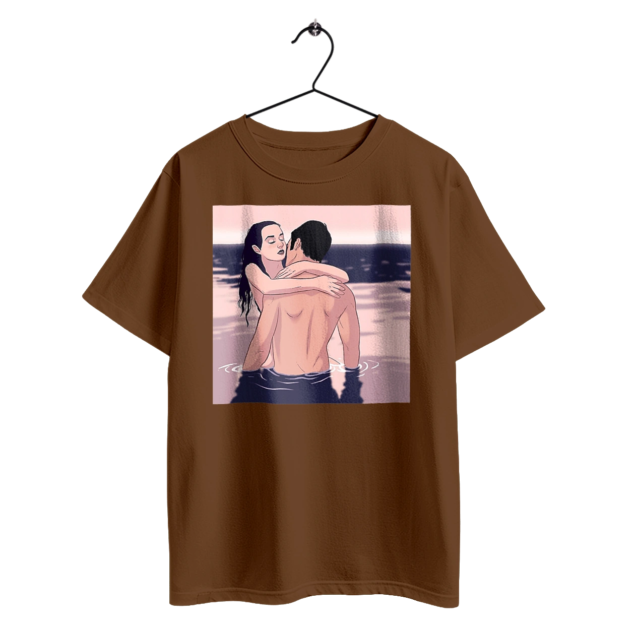 Couple Hugging In The River