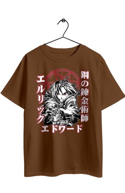 Oversized t-shirt with prints Fullmetal Alchemist Edward Elric. Adventures, anime, comedy, edward, edward elric, elric, fullmetal alchemist, manga, steampunk. 2070702