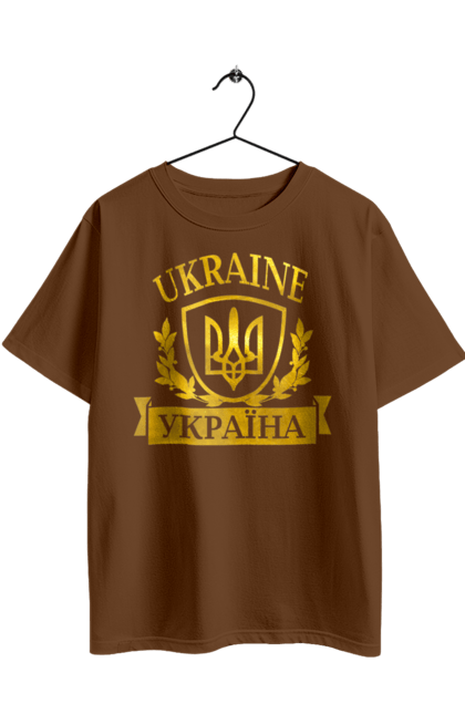 Футболка оверсайз з принтом "Герб України". Герб, герб україни, доброго вечора, з гербом україни, з тризубом, зсу, патріотична, прапор. 2070702