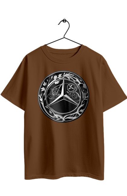 Футболка оверсайз з принтом "Mercedes Benz Лого Арт". Авто, автомобіль, логотип мерседес, машини, мерс, мерседес. 2070702