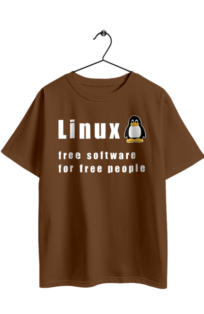Oversized t-shirt with prints Linux Is Free. Administrator, availability, free, freedom, independence, is free, it, it specialist, linux, operating system, os, penguin, programmer, server, software, sysadmin, sysop, system, system administrator, text, white. 2070702