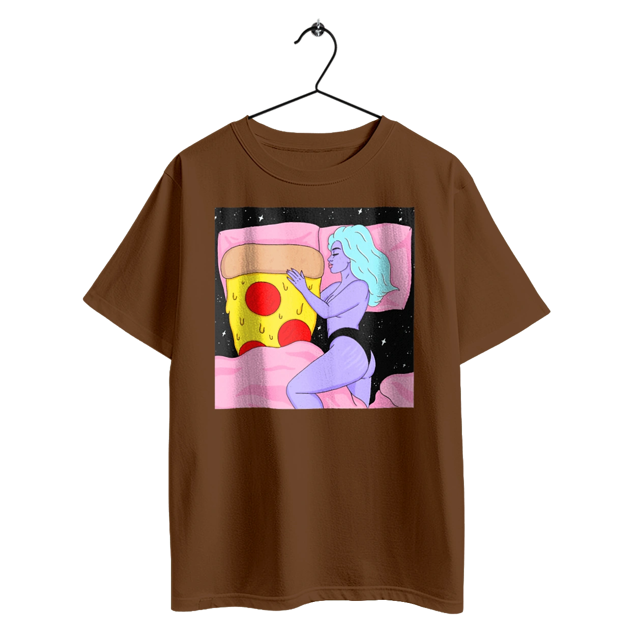 Фиолетовая Девушка И Пицца