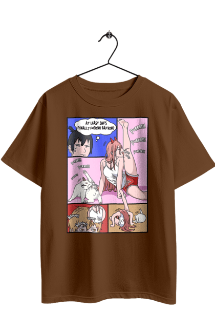 Футболка оверсайз з принтом "Людина Бензопила Пауер". Anime, chainsaw man, manga, power, аніме, демон, людина-бензопила, манга, пауер, шьонен. 2070702