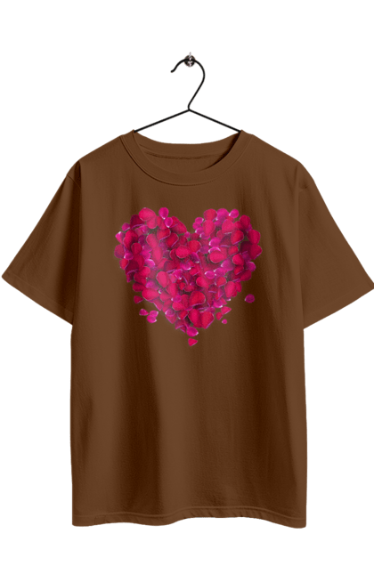 Oversized t-shirt with prints Heart From Rose Petals. Petals, rose flower. 2070702