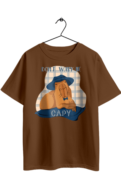 Футболка оверсайз з принтом "Капібара". Capybara, водосвинка, гризун, капібара, тварина. 2070702