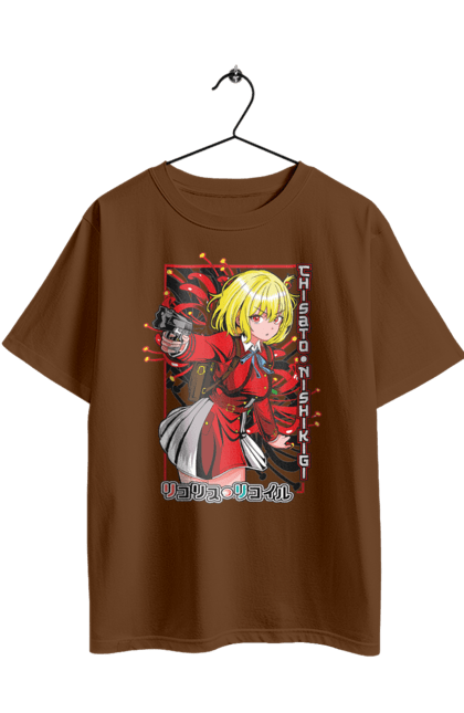 Футболка оверсайз з принтом "Lycoris Recoil Чісато Нішікіґі". Anime, chisato nishikigi, lycoris recoil, manga, агент, аніме, лікорис рикоїл, манга, тисато нісікігі, чісато нішікіґі. 2070702