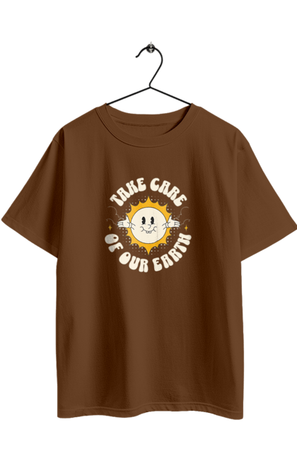 Oversized t-shirt with prints Earth. Earth, love nature, protect the earth. 2070702