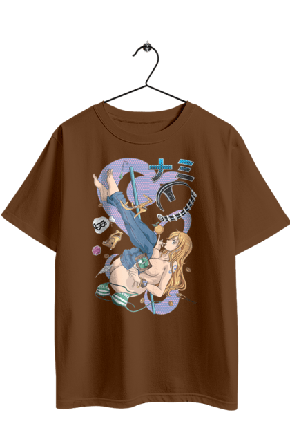 Футболка оверсайз з принтом "Ван Піс Намі". Cat burglar, nami, one piece, аніме, ван пис, ван піс, кішка-злодійка, манга, намі. 2070702