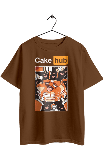 Футболка оверсайз з принтом "Кейк Хаб". Брутальна, гумор, кейк хаб, порн хаб, прикол. 2070702
