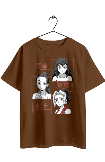 Oversized t-shirt with prints Demon Slayer Hinatsuru, Makio and Suma. Demon slayer, hinatsuru, makio, suma, tengen. 2070702