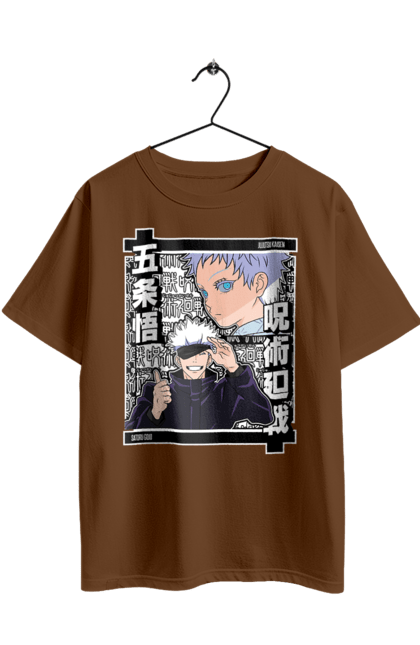 Футболка оверсайз з принтом "Магічна битва Годжо". Anime, gojo, jujutsu kaisen, manga, аніме, годжо, магічна битва, манга, містика, темне фентезі. 2070702