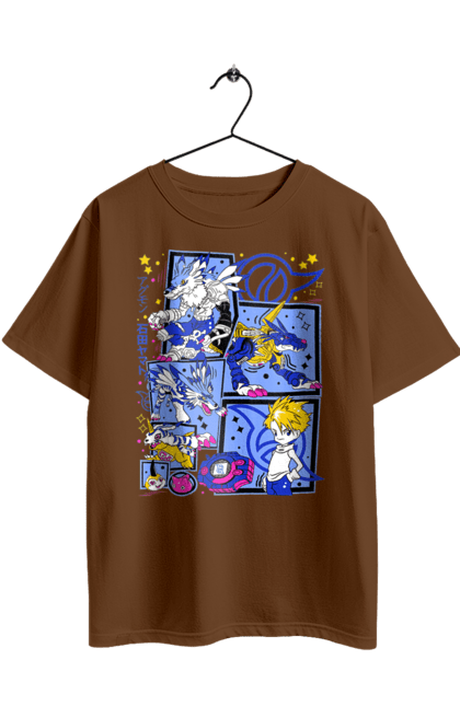 Футболка оверсайз с принтом Digimon. Bandai, digimon, digital monsters, аниме, виртуальные питомцы, манга, медиафраншиза. 2070702