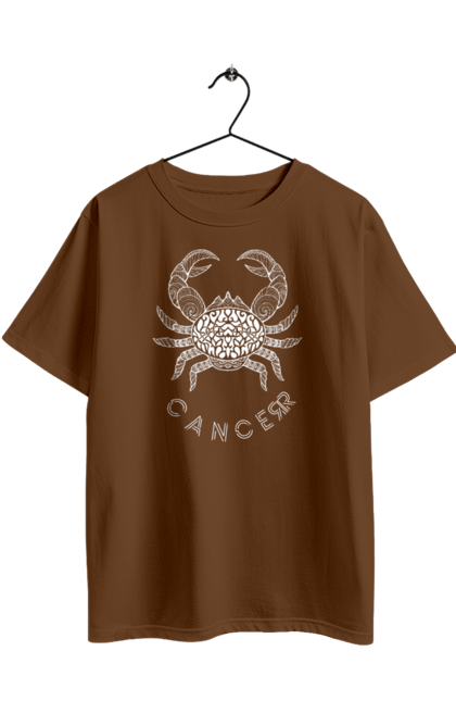 Oversized t-shirt with prints Zodiac Cancer. Cancer, constellation, horoscope, sign, zodiac, zodiac sign. 2070702