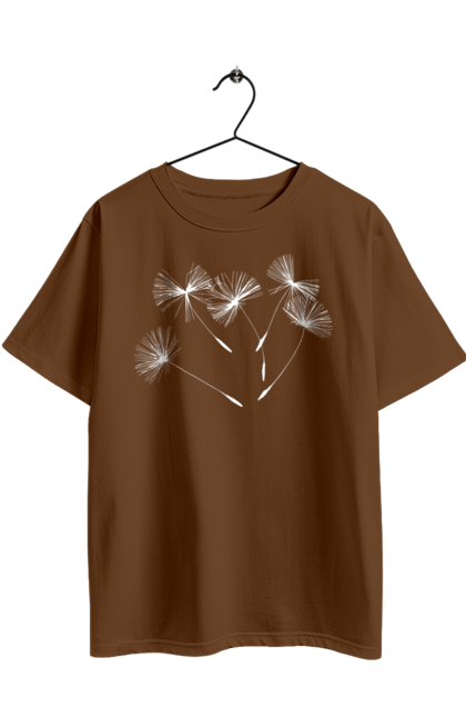 Футболка оверсайз з принтом "Насіння кульбаби". Вітер, кульбаба, кульбаби, літають, літо, насіння, політ, природа, сезон. 2070702