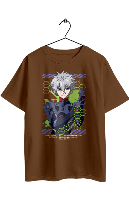 Футболка оверсайз з принтом "Євангеліон Каору". Kaworu, kaworu nagisa, neon genesis evangelion, nerv, аніме, єва, євангеліон, каору, каору наґіса, манга. 2070702