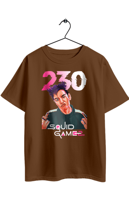 Футболка оверсайз з принтом "Гра в кальмара Танос". 230, netflix, squid game, thanos, гра в кальмара, гравець 230, нетфлікс, серіал, танос. 2070702