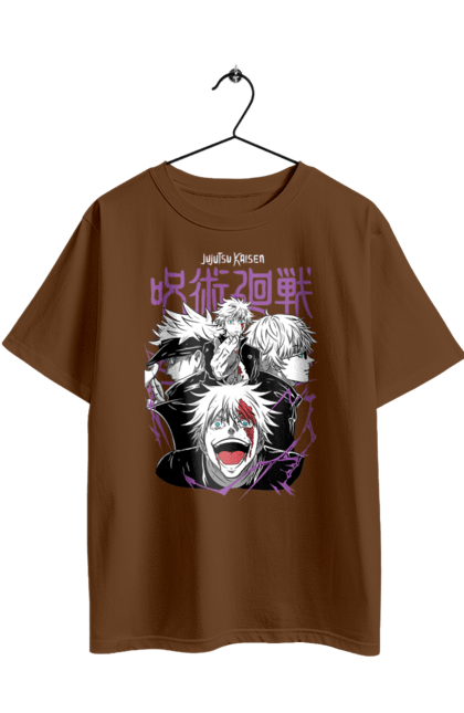 Футболка оверсайз з принтом "Магічна битва Годжо". Anime, gojo, jujutsu kaisen, manga, аніме, годжо, магічна битва, манга, містика, темне фентезі. 2070702