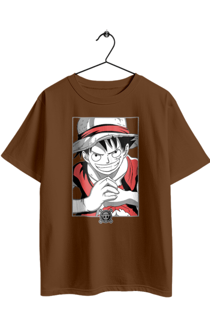 Футболка оверсайз з принтом "Ван Піс Луффі". Luffy, one piece, аніме, ван піс, великий куш, луффі, манга, монки де луффі, пірати. 2070702