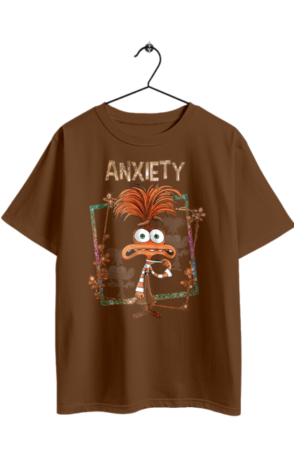 Футболка оверсайз с принтом Головоломка Тревожность. Anxiety, inside out, pixar, головоломка, мультфильм, тревожность, эмоции. 2070702