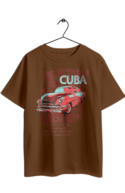 Футболка оверсайз з принтом "Куба, Машина". Куба, машина, ретро. 2070702
