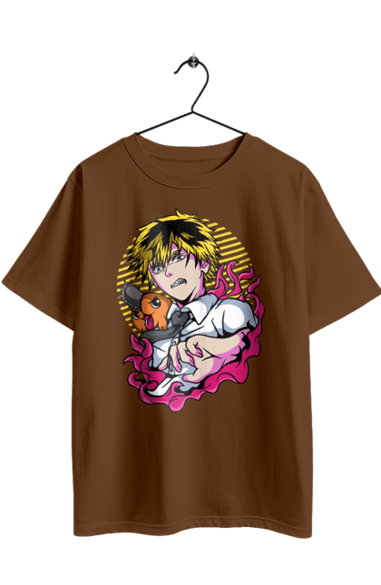 Футболка оверсайз з принтом "Людина Бензопила". Anime, chainsaw man, denji, manga, pochita, аніме, денджі, людина-бензопила, манга, почіта. 2070702