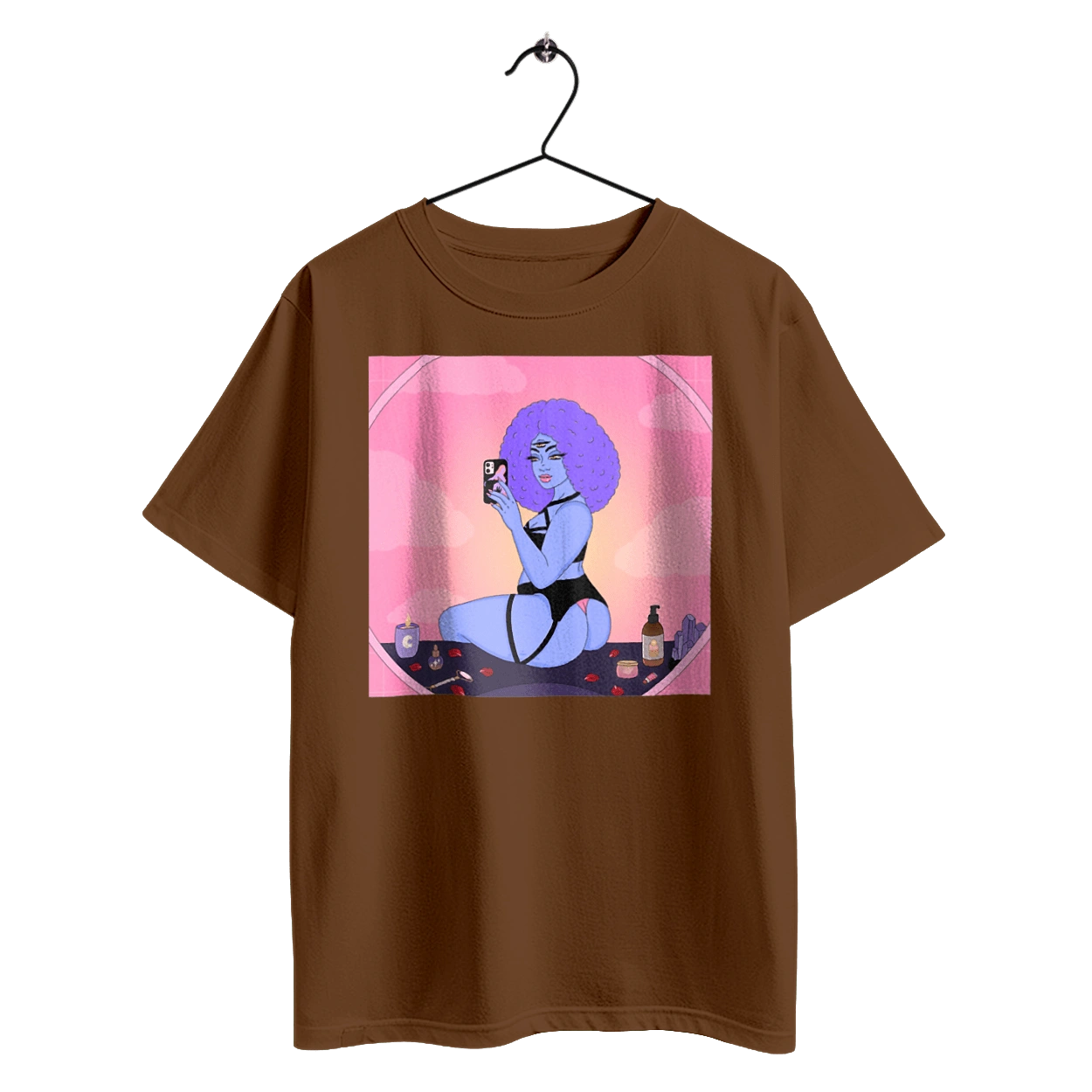 Purple Girl Photo In The Mirror