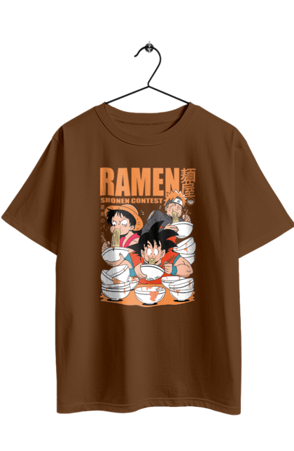 Футболка оверсайз з принтом "Рамен". Anime, manga, ramen, аніме, гоку, їжа, луффі, наруто, персонажі, рамен. 2070702