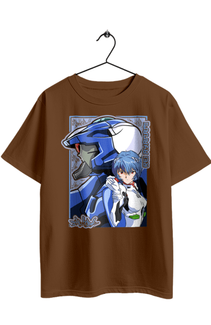 Футболка оверсайз з принтом "Євангеліон Рей". Аніме, аянамі, єва, єва 00, євангеліон, манга, меха, рей, синдзі. 2070702