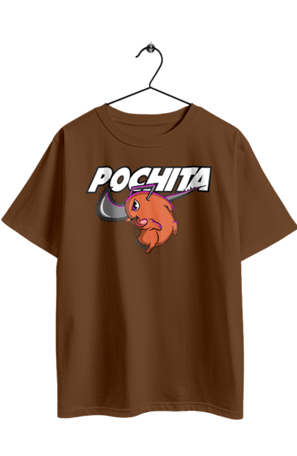 Футболка оверсайз з принтом "Людина Бензопила Почіта". Anime, chainsaw man, manga, pochita, аніме, демон, людина-бензопила, манга, почіта, шьонен. 2070702