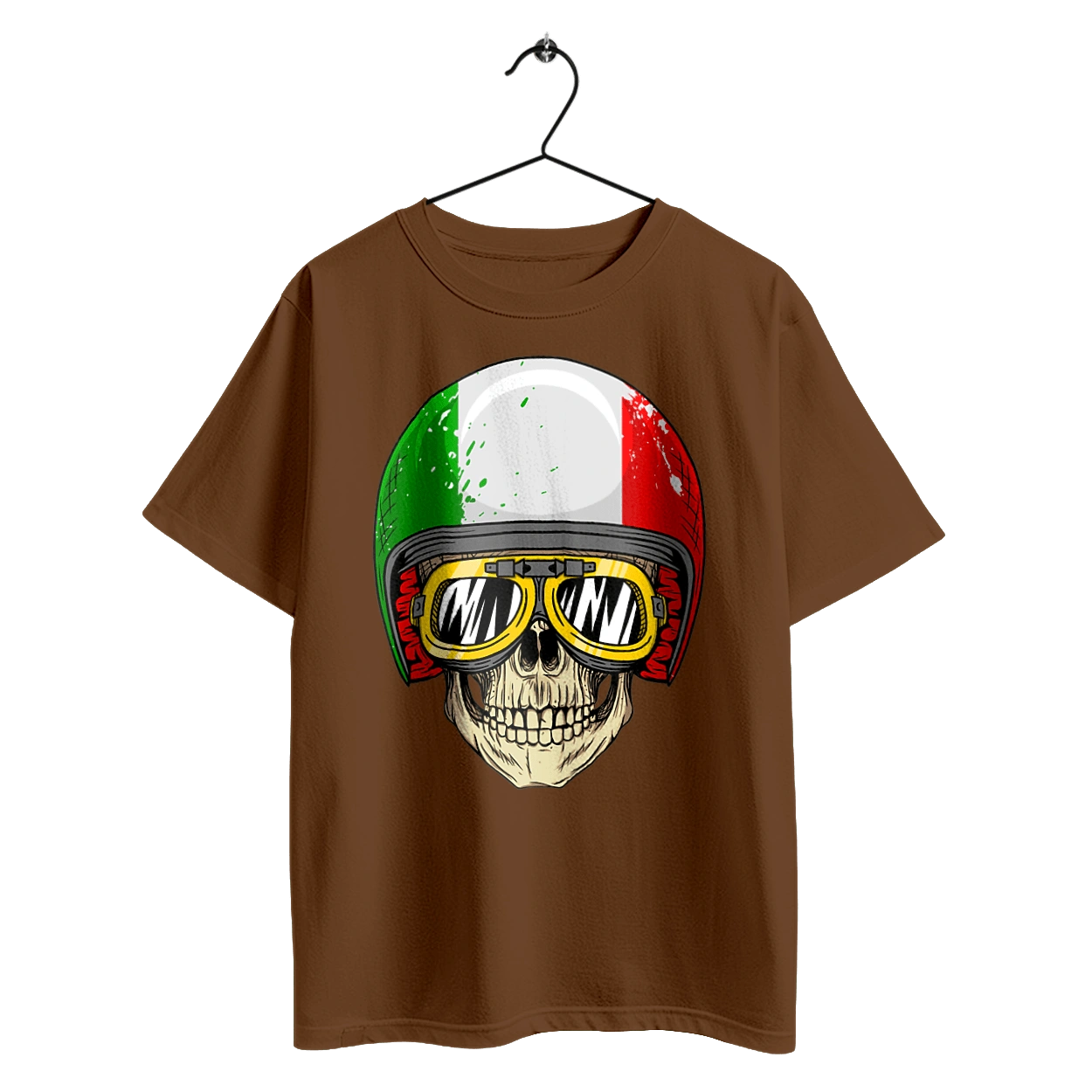 Skull in a motorcycle helmet