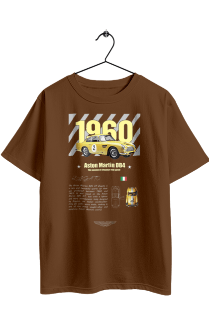 Футболка оверсайз з принтом "Aston Martin DB4". Aston martin, db4, авто, авто, автомобіль, астон мартін, гонки, спорт, спортивний автомобіль. 2070702