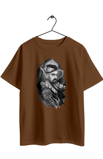 Футболка оверсайз з принтом "Козак". Вуса, квітки, козак, пістолет, справжній українець, чуб. 2070702