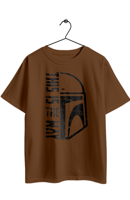 Футболка оверсайз з принтом "Такий шлях". Distressed, mandalorian helmet, movies, tv show, зоряні війни, кіно, малюк йода, мандаларець, такий шлях. 2070702