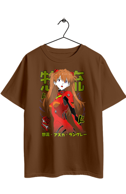 Футболка оверсайз з принтом "Євангеліон Аска". Asuka, аніме, аска, аска ленглі сорью, єва, єва 02, євангеліон, манга, меха, синдзі. 2070702