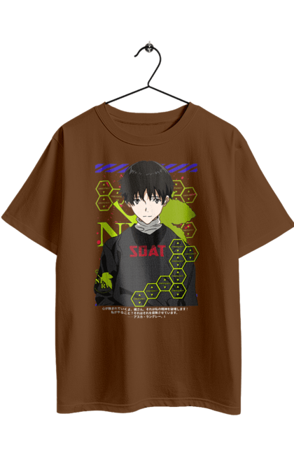 Футболка оверсайз з принтом "Євангеліон". Evangelion, neon genesis evangelion, аніме, єва 01, євангеліон, манга, синдзі, янгол. 2070702