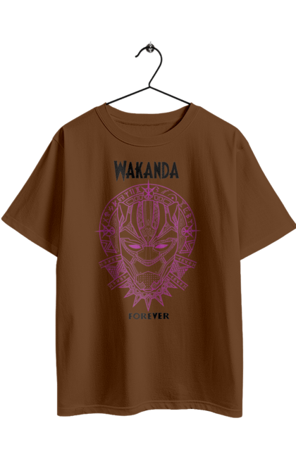 Футболка оверсайз с принтом Ваканда Навсегда. Marvel, wakanda, wakanda forever, ваканда, ваканда навсегда, марвел, т`чалла, черная пантера. 2070702