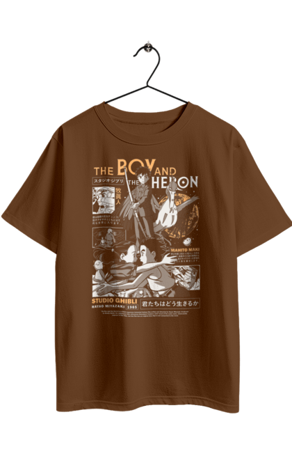 Футболка оверсайз з принтом "Азіатський рай". Studio ghibli, азіатський рай, гіблі, міядзаки, мультфільм, хлопчик і птах, японія. 2070702