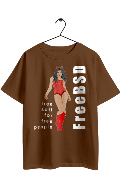 Футболка оверсайз з принтом "Freebsd Для Вільних". Bsd, freebsd, unix, адміністратор, айті, айтішник, безкоштовна, безкоштовно, бестія, білий, вільна, демон, демонесса, дівчина, для дорослих, доступність, еротика, еротична, жінка, незалежність, операційна система, ос, програміст, програмне забезпечення, свобода, сисадмін, система, системний адміністратор, софт, текст, червоний. 2070702